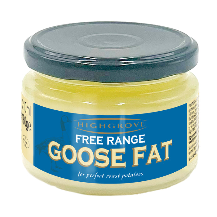 A - HIGHGROVE Free Range Goose Fat (12 x 180g Glass Jar)