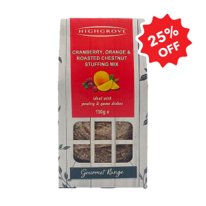 HIGHGROVE Cranberry, Orange & Chestnut Stuffing Mix 150g x 12