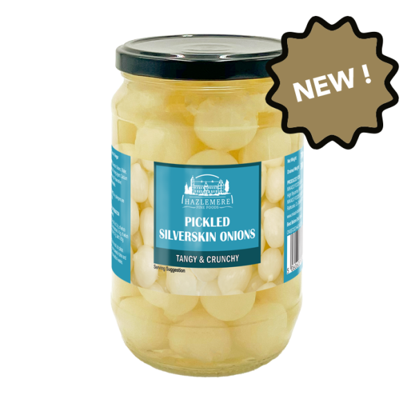 HAZLEMERE Silverskin Onions <br> (12 x 700g Glass Jar)