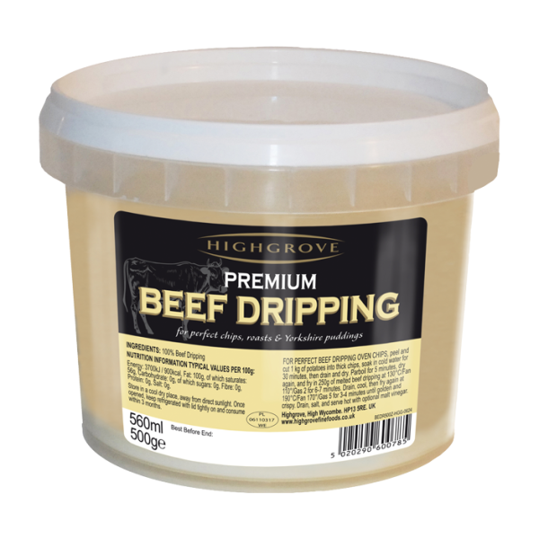 HIGHGROVE Premium <br> Beef Dripping <br> (12 x 500g PET Tub)